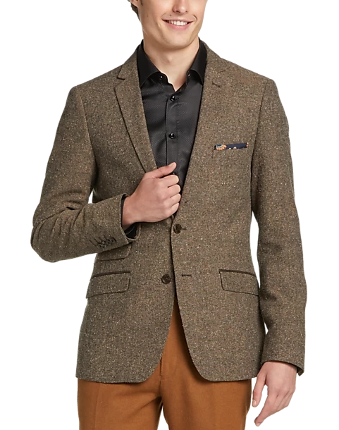Paisley & Gray Slim Fit Suit Separates Coat, Caramel Donegal - Image 6