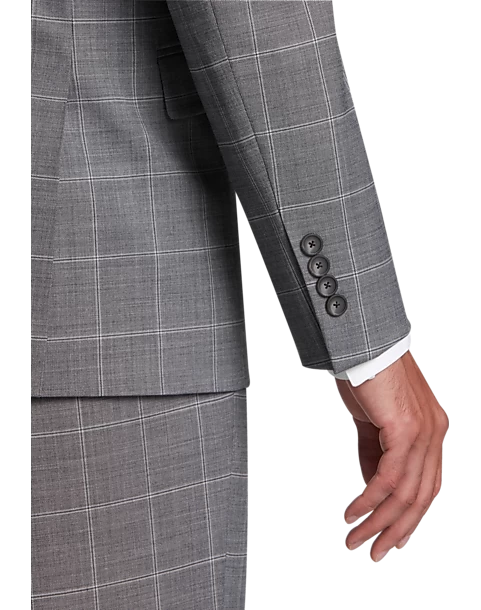Awearness Kenneth Cole AWEAR-TECH Slim Fit Suit, Black & White Windowpane - Image 2
