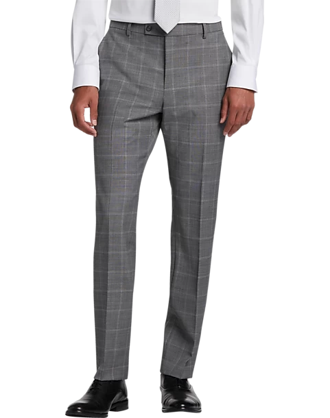 Awearness Kenneth Cole AWEAR-TECH Slim Fit Suit, Black & White Windowpane - Image 3