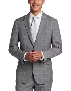 Awearness Kenneth Cole AWEAR-TECH Slim Fit Suit, Black & White Windowpane