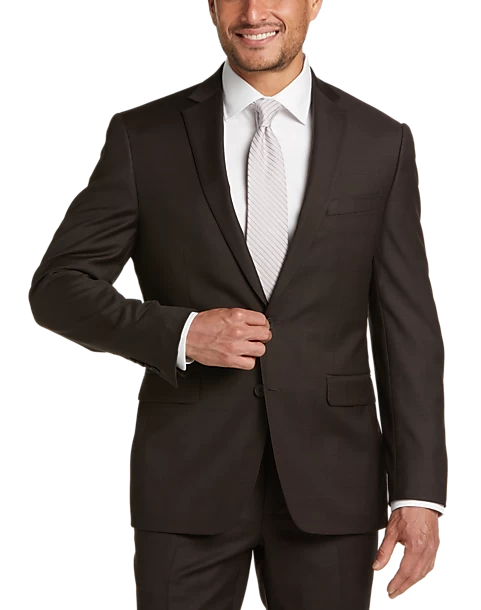 Awearness Kenneth Cole Slim Fit Suit, Brown Plaid