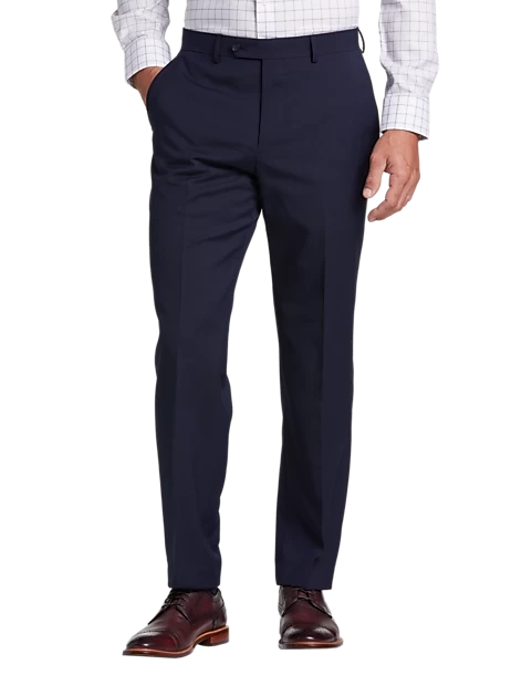 Pronto Uomo Platinum Platinum Modern Fit Suit, Navy Windowpane Plaid - Image 3