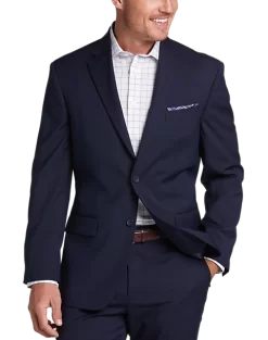 Pronto Uomo Platinum Platinum Modern Fit Suit, Navy Windowpane Plaid
