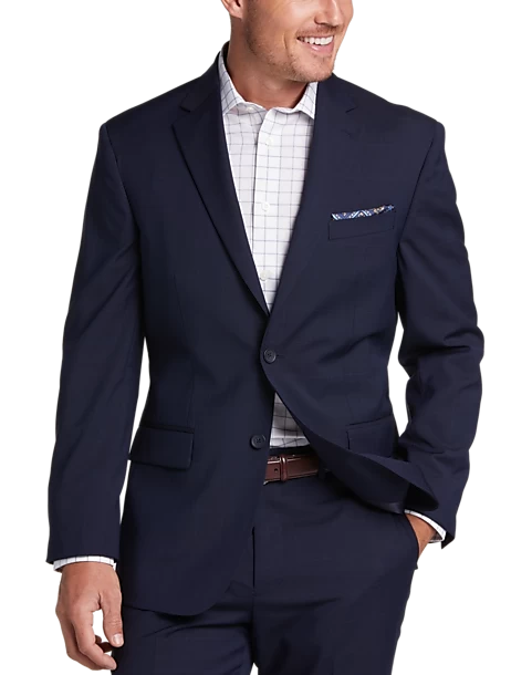 Pronto Uomo Platinum Platinum Modern Fit Suit, Navy Windowpane Plaid