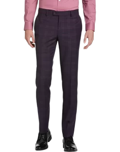 Egara Skinny Fit Suit Separates Pant, Plum Plaid