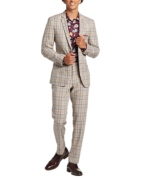Paisley & Gray Slim Fit Suit Separates Coat, Brown Check - Image 2