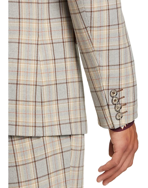 Paisley & Gray Slim Fit Suit Separates Coat, Brown Check - Image 3