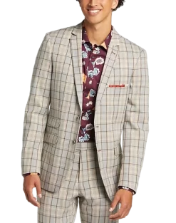 Paisley & Gray Slim Fit Suit Separates Coat, Brown Check