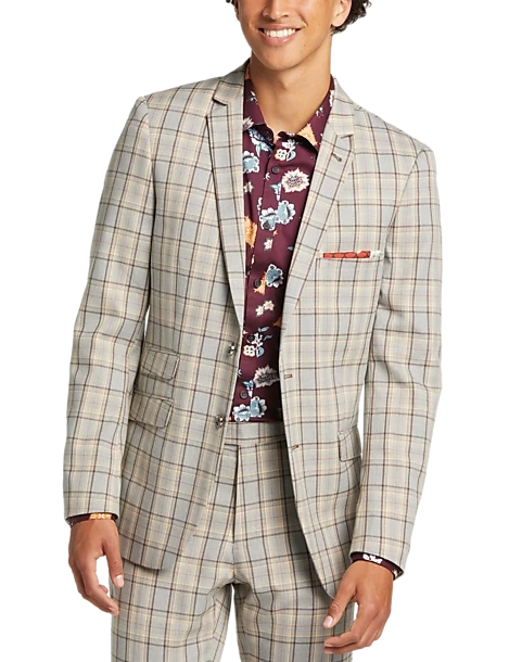 Paisley & Gray Slim Fit Suit Separates Coat, Brown Check