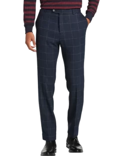 Paisley & Gray Slim Fit Suit Separates Pants, Navy Herringbone Windowpane
