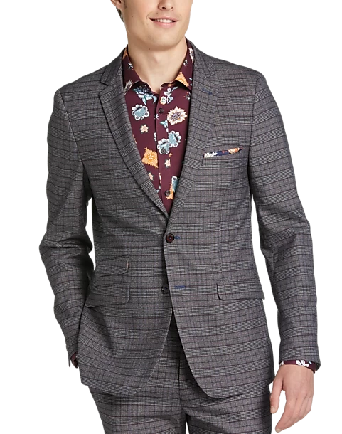 Paisley & Gray Slim Fit Suit Separates Coat, Red Check
