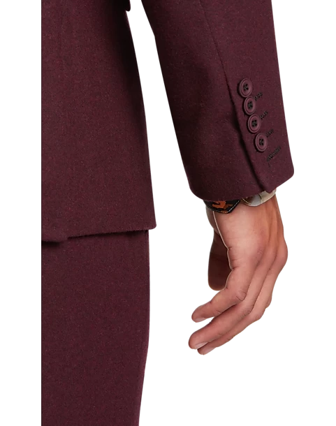 Paisley & Gray Slim Fit Suit Separates Coat, Deep Wine - Image 2