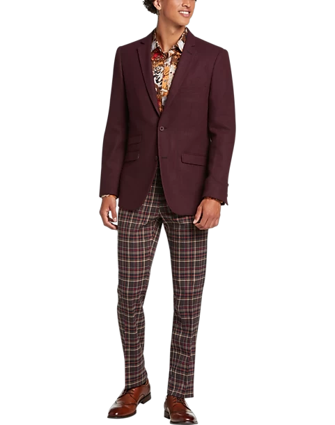 Paisley & Gray Slim Fit Suit Separates Coat, Deep Wine - Image 5