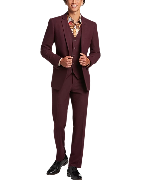 Paisley & Gray Slim Fit Suit Separates Coat, Deep Wine - Image 6