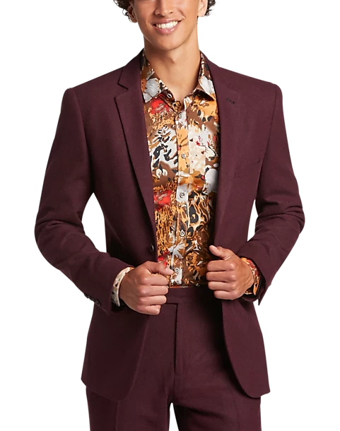 Paisley & Gray Slim Fit Suit Separates Coat, Deep Wine