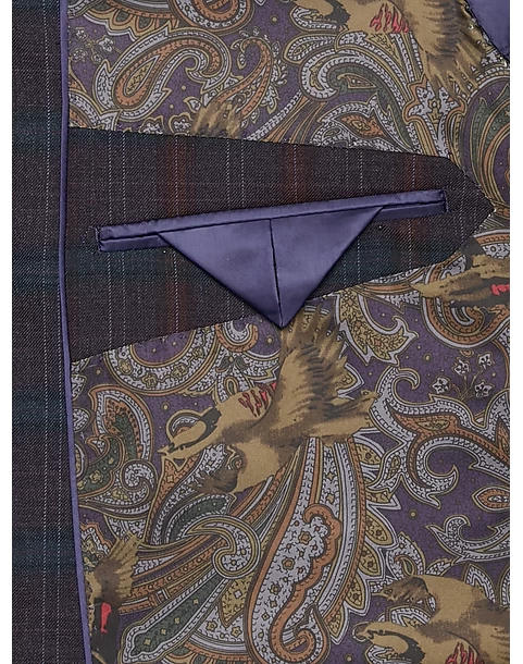 Tayion Classic Fit Suit Separates Coat, Burgundy Plaid - Image 3