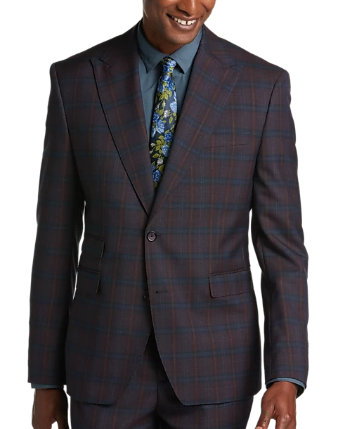 Tayion Classic Fit Suit Separates Coat, Burgundy Plaid