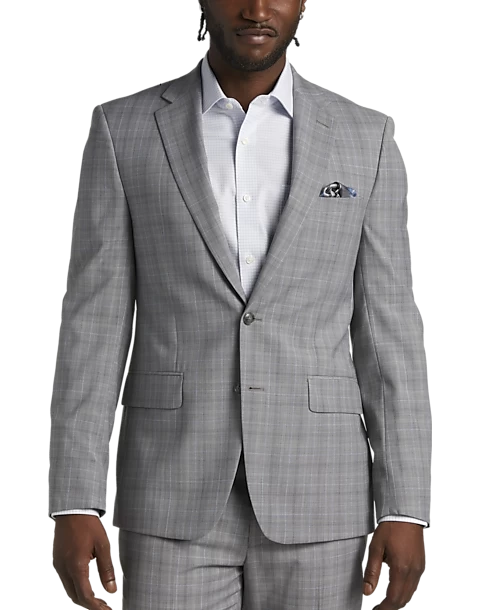 Calvin Klein Slim Fit Suit Separates Coat, Gray Plaid