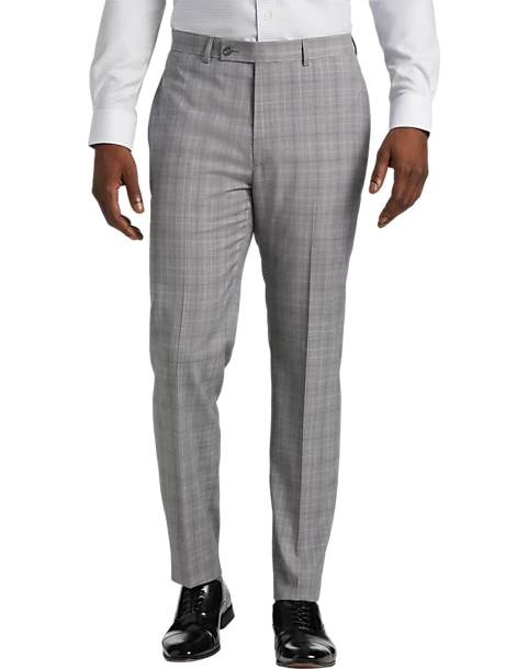 Calvin Klein Slim Fit Suit Separates Pre-Hemmed Pants, Gray Plaid