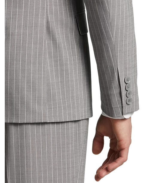Michael Strahan Classic Fit Suit Gray Stripe - Image 2