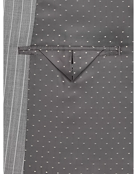 Michael Strahan Classic Fit Suit Gray Stripe - Image 5