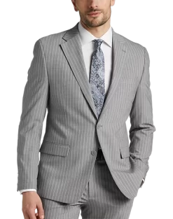 Michael Strahan Classic Fit Suit Gray Stripe