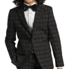 Kenneth Cole Reaction Boy's Suit, Black Plaid