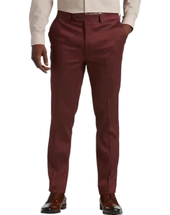 Calvin Klein X-Fit Slim Fit Linen Blend Suit Separates Pants, Brick