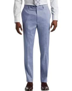 Calvin Klein Slim Fit Suit Separates Linen-Blend Pants, Light Blue