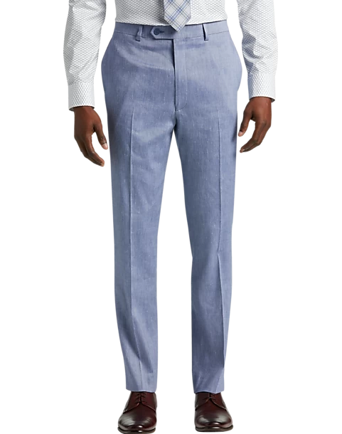 Calvin Klein Slim Fit Suit Separates Linen-Blend Pants, Light Blue