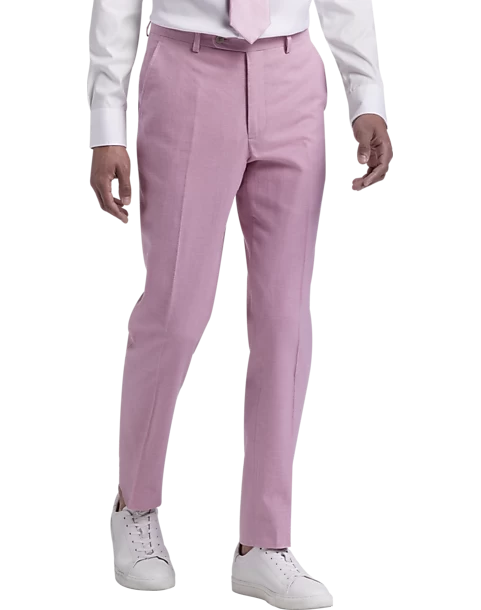 JOE Joseph Abboud Slim Fit Linen Blend Suit Separates Pants, Raspberry