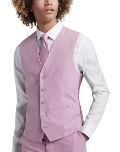 JOE Joseph Abboud Slim Fit Linen Blend Suit Separates Vest, Raspberry