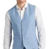 JOE Joseph Abboud Slim Fit Linen Blend Suit Separates Vest, Dusty Blue