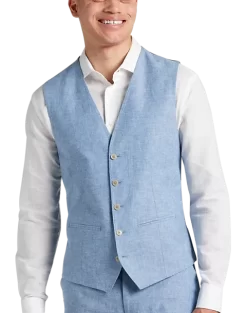 JOE Joseph Abboud Slim Fit Linen Blend Suit Separates Vest, Dusty Blue