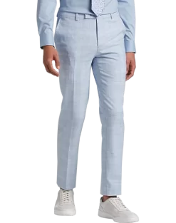 Egara Skinny Fit Suit Separates Pants, Sky Blue Plaid