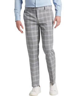 Egara Skinny Fit Suit Separates Pants, Orange & Blue Plaid