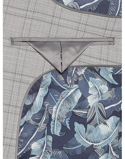 Egara Skinny Fit Suit Separates Coat, Orange & Gray Windowpane - Image 3