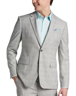 Egara Skinny Fit Suit Separates Coat, Orange & Gray Windowpane