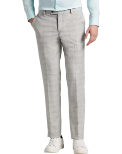 Egara Skinny Fit Suit Separates Pants, Orange & Gray Windowpane