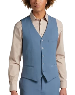 Paisley & Gray Slim Fit Suit Separates Vest Slate Blue