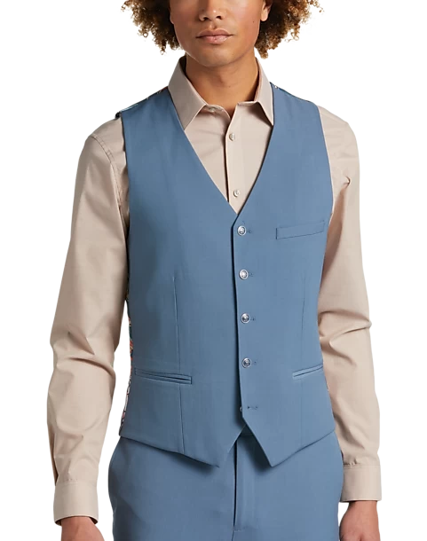 Paisley & Gray Slim Fit Suit Separates Vest Slate Blue