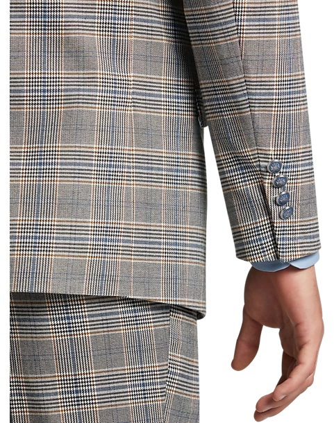 Paisley & Gray Slim Fit Suit Separates Coat, Slate Blue Check - Image 3