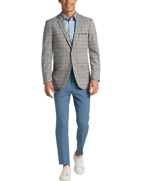 Paisley & Gray Slim Fit Suit Separates Coat, Slate Blue Check - Image 6