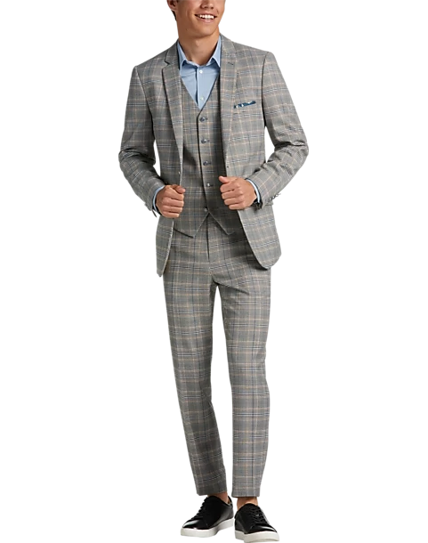 Paisley & Gray Slim Fit Suit Separates Coat, Slate Blue Check - Image 7