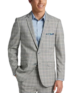 Paisley & Gray Slim Fit Suit Separates Coat, Slate Blue Check
