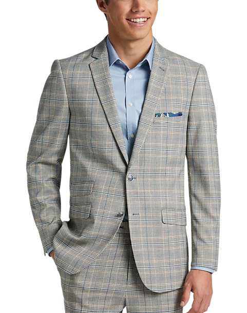 Paisley & Gray Slim Fit Suit Separates Coat, Slate Blue Check
