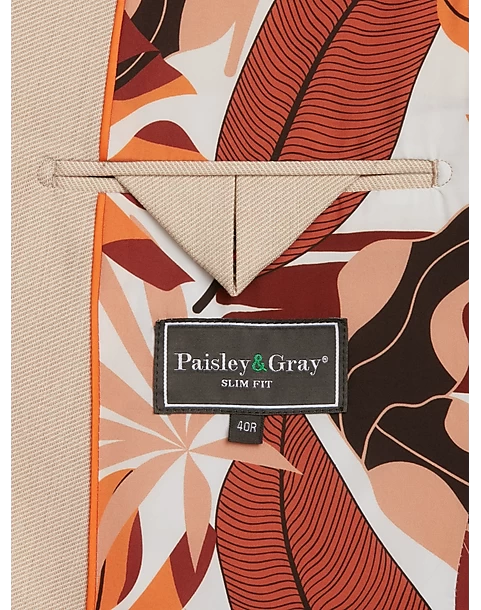 Paisley & Gray Slim Fit Suit Separates, Silky Beige - Image 4