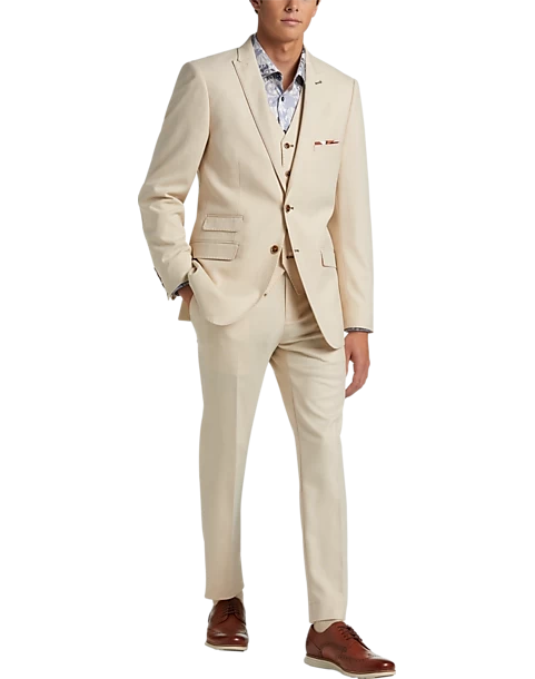Paisley & Gray Slim Fit Suit Separates, Silky Beige - Image 8