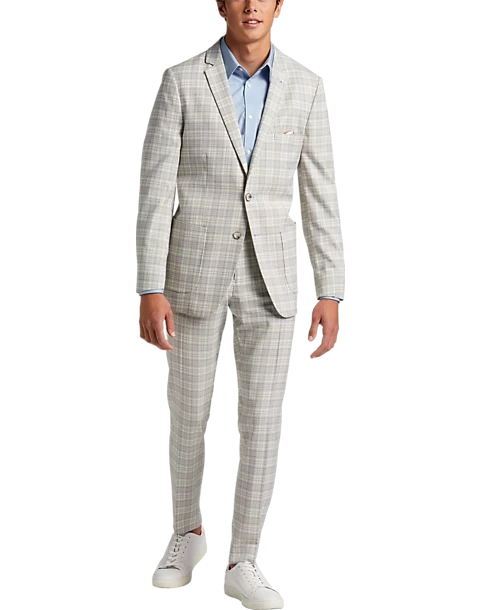 Paisley & Gray Slim Fit Suit Separates Coat, Baby Blue & Tan Plaid - Image 2