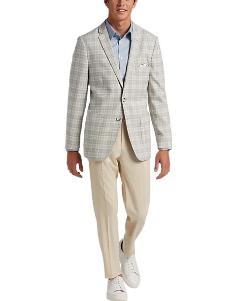 Paisley & Gray Slim Fit Suit Separates Coat, Baby Blue & Tan Plaid - Image 5